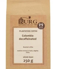 Decaf Coffee Burg Colombia Excelso Decaf 250 G Coffee Beans