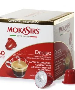 MokaSirs Deciso Nespresso Compatible Coffee Capsules - 50 Pcs