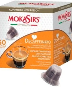 Nespresso Compatible Coffee Capsules MokaSirs Decaffeinato Nespresso-Compatible Coffee Capsules 50 Pcs