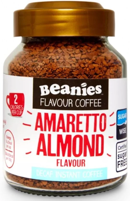 Beanies Decaf Amaretto Almond Flavoured Instant Coffee 50 G 1 Beanies Decaf Amaretto Almond Flavoured Instant Coffee 50 G