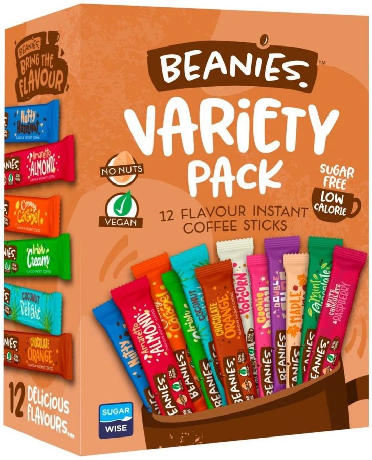 Flavoured Instant Coffee Beanies Variety Pack 12 Flavour Instant Coffee Sticks 1 Flavoured Instant Coffee Beanies Variety Pack 12 Flavour Instant Coffee Sticks